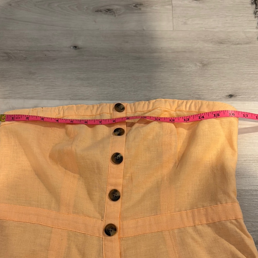 American Eagle Gold Strapless Buttoned Midi lined Sundress with side zipper. - Picture 7 of 12